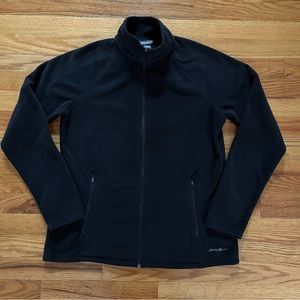 Eddie Bauer Women’s lightweight performance full-zip fleece jacket, sz M, black